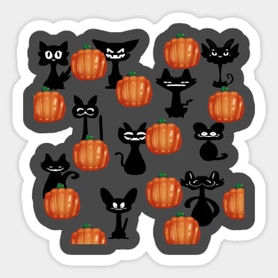 Cat 'n' Pumpkin | Halloween Black Cat Sticker